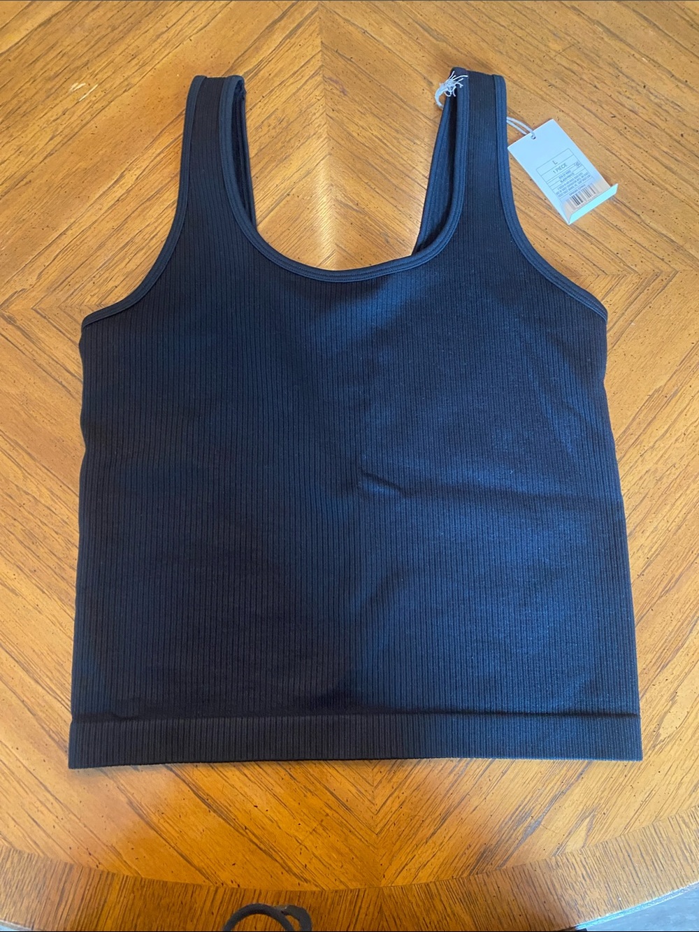 Black Ribbed Tank Top
